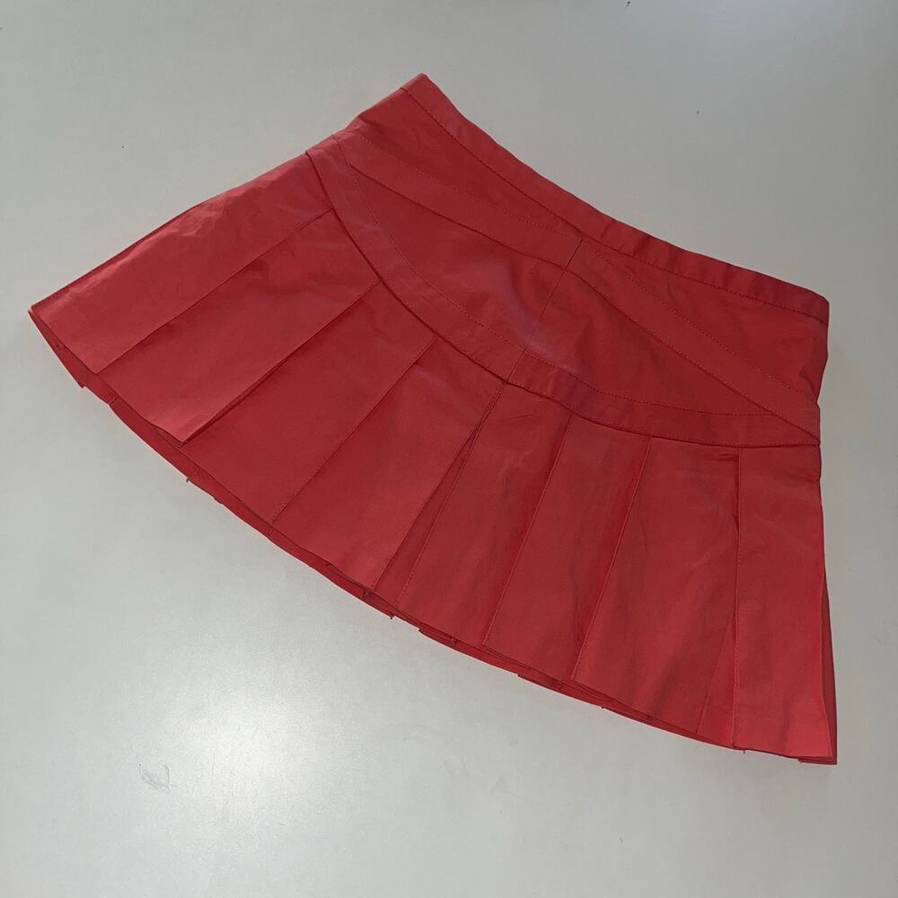 Vintage VTG Y2K BCBG Maxazria Coral Pleated Mini Skirt Size Small Size 0 (0985)